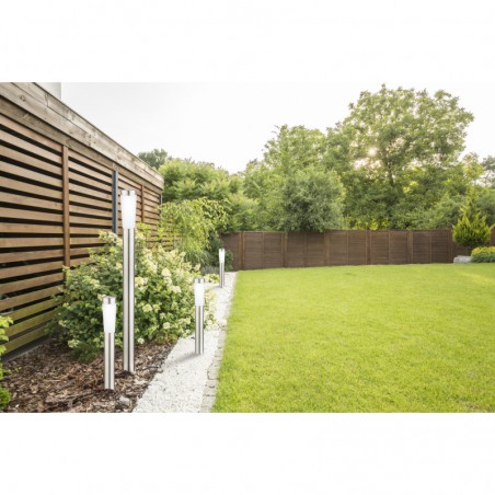 Stalp solar LED din inox, inaltime 54 cm, IP44, argintiu