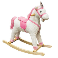 Balansoar Unicorn, sunete trap, captusit cu plus, inaltime 68 cm, cu baterii