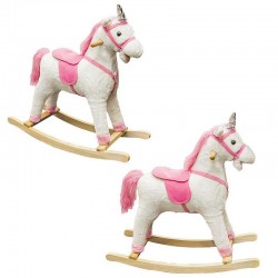 Balansoar Unicorn, sunete trap, captusit cu plus, inaltime 68 cm, cu baterii