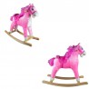 Balansoar Calut roz, sunete si miscare, sa si manere laterale, inaltime 68 cm, plus si lemn
