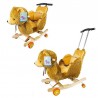 Balansoar bebelusi, Ursulet plus, model 2 in 1, sunete, maner extensibil, roti pliabile, centura