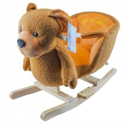 Balansoar bebelusi, fotoliu cu centura de siguranta, forma Ursulet din plus, cadru lemn
