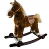 Calut balansoar cu roti, sunete muzicale, cadru din lemn, manere laterale