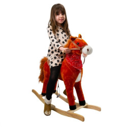 Calut balansoar din plus, Lucky, sunete si miscare, inaltime 78 cm