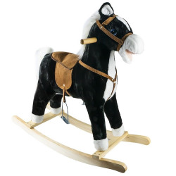 Calut balansoar din plus, efecte sonore, inaltime 78 cm, lemn, negru
