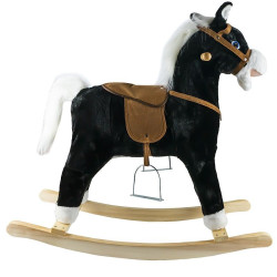 Calut balansoar din plus, efecte sonore, inaltime 78 cm, lemn, negru