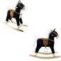 Calut balansoar din plus, efecte sonore, inaltime 78 cm, lemn, negru Calut balansoar din plus, efecte sonore, inaltime 78 cm, lemn, negru